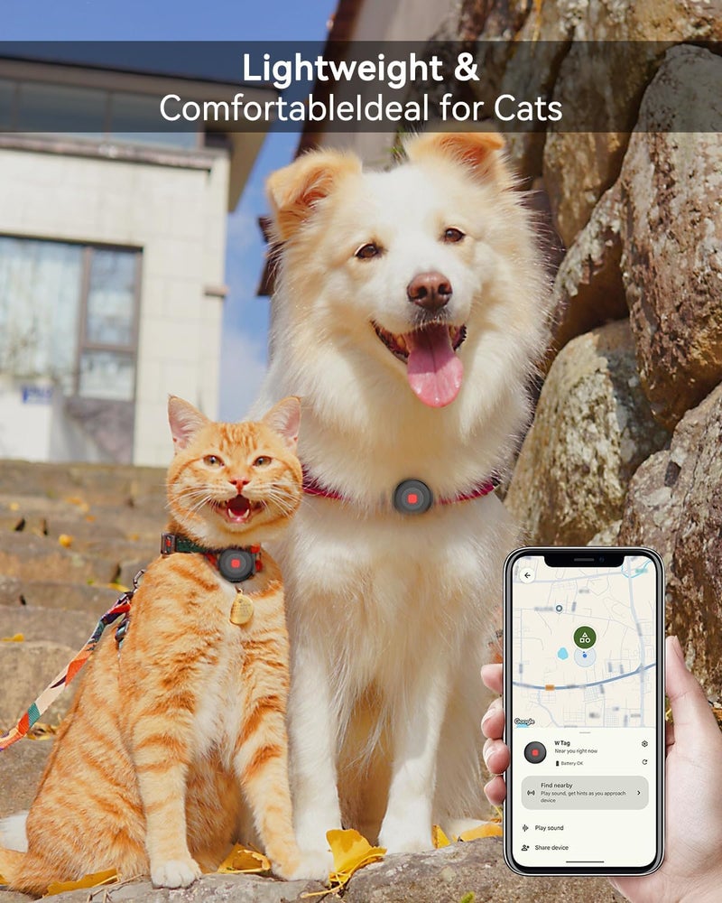 Hyphoon Bluetooth Dog Tracker Tag, Pet Tracker for Dogs with Silicone Collar Holder, Works with Apple Find My & Android Find Hub, IP67 Waterproof Anti-Lost Locator, Black 2 Pack - Image 2